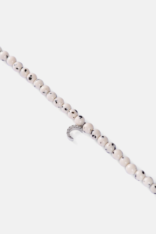 dalmatian jade choker with big white gold diamond moon