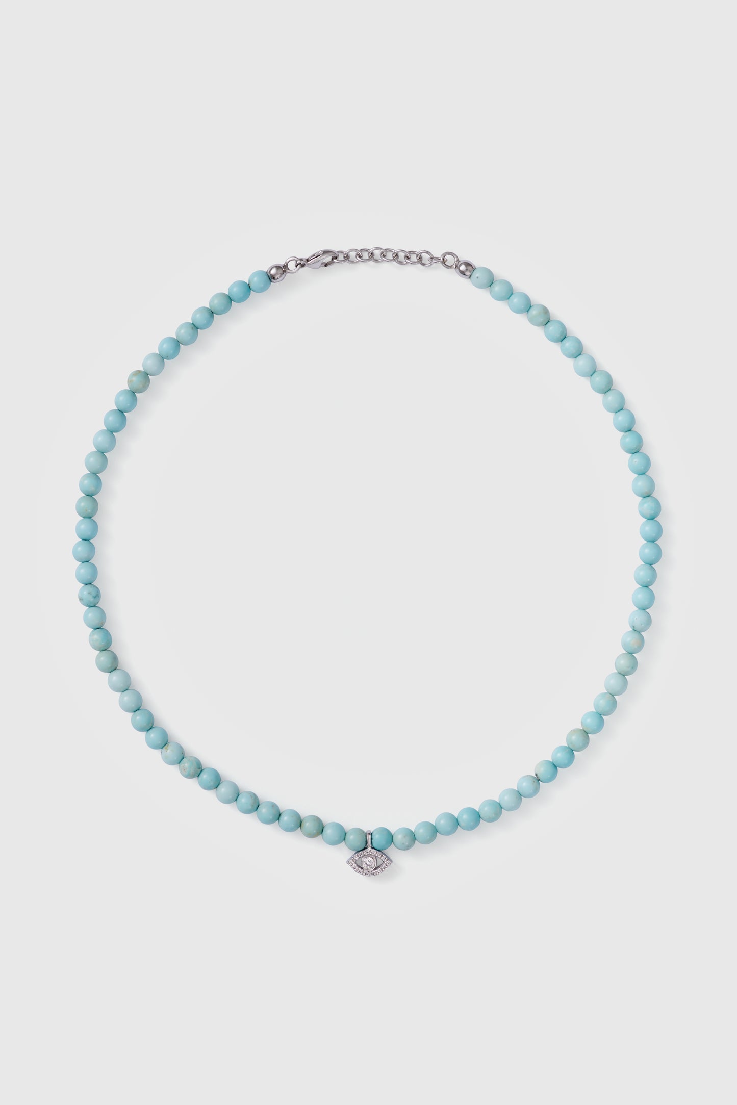 howlite choker with big white gold diamond evil eye